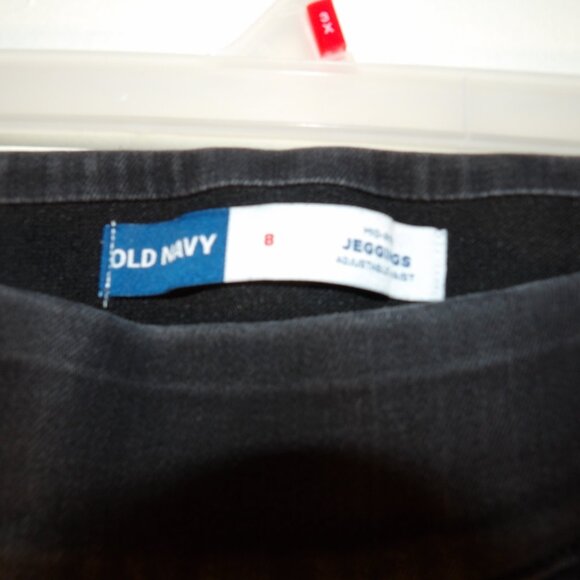 Old Navy Black Wash Pull On Mid Rise Jegging / Jeans Sz 8 - Picture 3 of 6